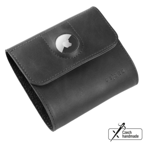 FIXED Classic Wallet for AirTag Kožená peněženka z pravé hovězí kůže černá
