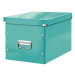 Tyrkysový kartonový úložný box s víkem Click&Store - Leitz