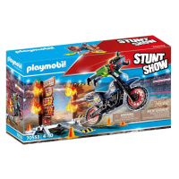 Playmobil 70553 stuntshow motocykl a hořící stěna