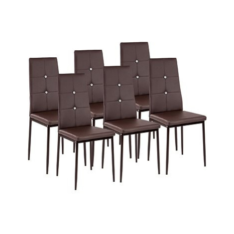 6× Jídelní židle, ozdobné kamínky, cappuccino tectake