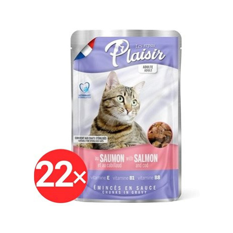 Plaisir Cat kapsička losos + treska 22 × 100 g