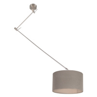Závěsná lampa ocelová se stínidlem 35 cm nastavitelná taupe - Blitz I.