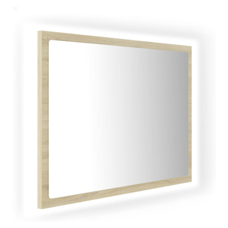 vidaXL LED koupelnové zrcadlo dub sonoma 60 x 8,5 x 37 cm akrylové