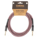 Cascha Professional Line Guitar Cable, Straight, Tweed Red, 3 m