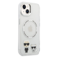 Zadní kryt Karl Lagerfeld MagSafe Karl and Choupette pro Apple iPhone 14 Plus, transparentní