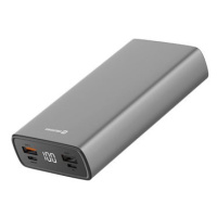 Swissten Aluminum Power Bank 20000 mAh 20W Power Delivery šedá