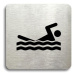 Accept Piktogram "bazén venkovní" (80 × 80 mm) (stříbrná tabulka - černý tisk bez rámečku)