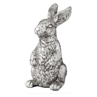 LENE BJERRE Serafina Stojící králík stříbrný, 11cm