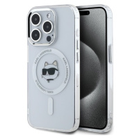 Karl Lagerfeld IML Choupette Head Metal Frame MagSafe zadní kryt pro iPhone 14 Pro Max čirý