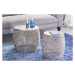 Estila Designový set dvou kulatých konferenčních stolků Hoja ve stříbrné barvě z kovu 40cm