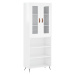 vidaXL Skříň highboard lesklá bílá 69,5 x 34 x 180 cm kompozitní dřevo