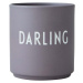 Šedý porcelánový hrnek Design Letters Darling, 300 ml