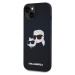 Zadní kryt Karl Lagerfeld Liquid Silicone Double Heads Magsafe pro Apple iPhone 14, černá