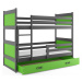 BMS Dětská patrová postel RICO | šedá 90 x 200 cm Barva: Zelená