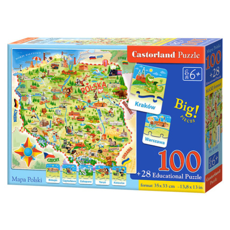 mamido  Castorland Puzzle Mapa Polska 100 dílků a kvíz