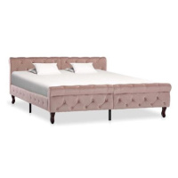 Rám postele růžový samet 160x200 cm