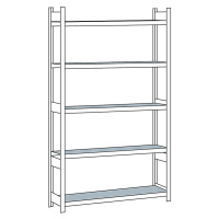 SCHULTE Širokorozpěťový regál, s ocelovou policí, výška 3000 mm, rozpětí 1500 mm, základní regál