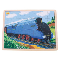 Bigjigs Toys Dřevěné puzzle historický vlak Mallard 35 dílků