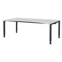 mauser Designový stůl s přestavováním výšky, šířka 2000 mm, deska ve světlé šedé barvě, podstave
