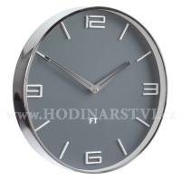 Designové nástěnné hodiny Future Time FT3010GY Flat grey 30cm