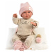 Llorens 74020 NEW BORN - realistická panenka miminko se zvuky a měkkým látkovým tělem - 42