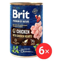 Brit Premium by Nature Chicken with Hearts 6 × 400 g