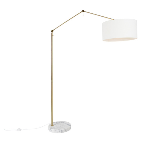 Moderní stojací lampa zlatá se stínidlem bílá 50 cm nastavitelná - Redaktor QAZQA