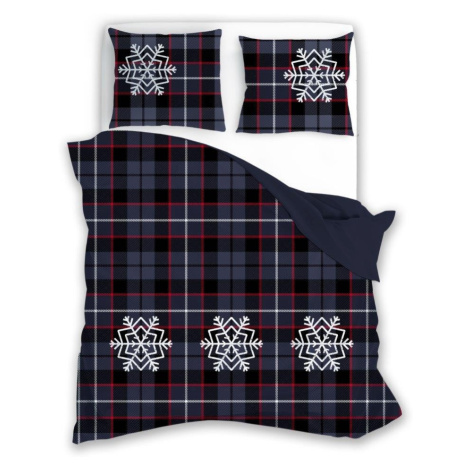 Faro Vánoční bavlněné povlečení Nordic 007 160x200 cm + 2x 70x80 cm tmavě modré