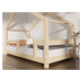 Benlemi Dětská postel domeček LUCKY s pevnou bočnicí Zvolte barvu: Šalvějová zelená, Rozměr: 120