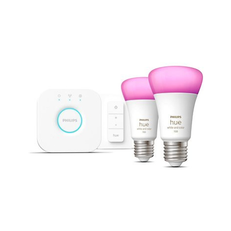 Philips Hue LED Základní sada 2 ks Bluetooth žárovek, můstek Bridge, dálkový ovladač