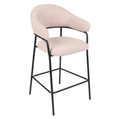 Barová židle do kuchyně s opěrkou na nohy Bianca, čalouněná, béžová