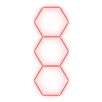 Escape6 Kompletní LED hexagonové svítidlo červené, rozměr 3 elementy 97 × 246 cm