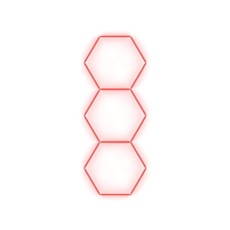 Escape6 Kompletní LED hexagonové svítidlo červené, rozměr 3 elementy 97 × 246 cm