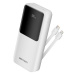 Vention 20000mAh Power Bank with Integrated USB-C and Lightning Cables 22.5W White LED Display T