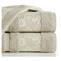 Bavlněný froté ručník s bordurou VIKI 50x90 cm, béžová, 500 gr Mybesthome