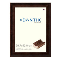 DANTIK rámeček 29,7 × 42, KOSTELNÍ malý hnědý plexi čiré