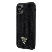 Guess Rhinestones Triangle Metal Logo Kryt pro iPhone 11 Pro Max Black