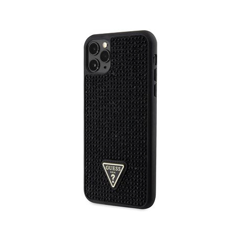 Guess Rhinestones Triangle Metal Logo Kryt pro iPhone 11 Pro Max Black