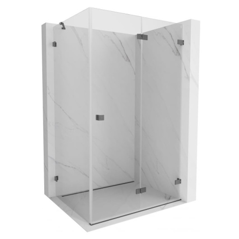 MEXEN/S Lunar-F sprchový kout skládací dveře pravá 100 x 80, transparent, grafit kartáčovaná 836