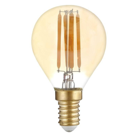 LED Žárovka Filament G45 E14 Golden Glass Stmívatelná 4W Teplá bílá Optonica