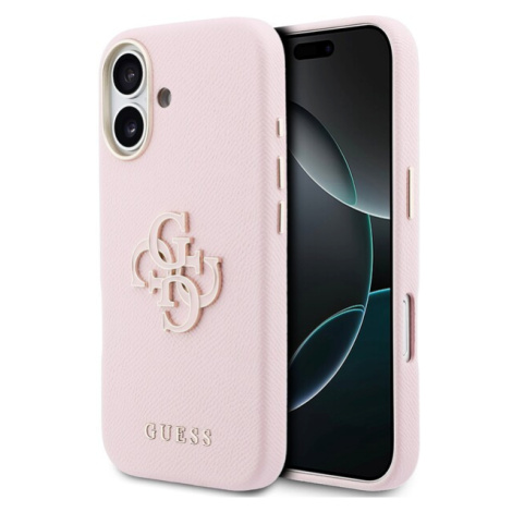 Guess PU Resin Logo kryt iPhone 17 růžový