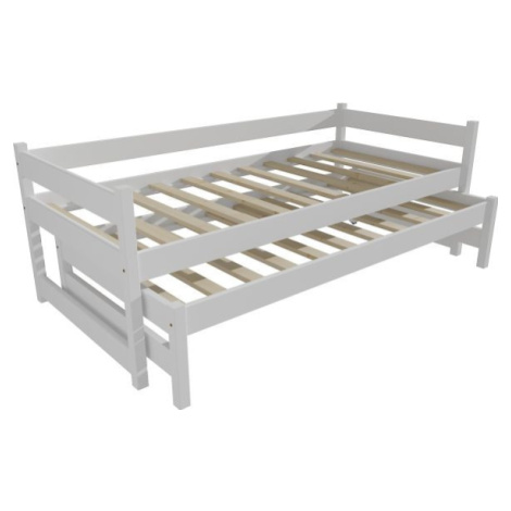 Bílá postel s výsuvnou přistýlkou DPV003-90 FOR LIVING