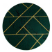 Dywany Łuszczów Kusový koberec Emerald geometric 1012 green and gold kruh - 160x160 (průměr) kru
