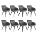 8× Židle Marilyn Stoff, šedo, černá