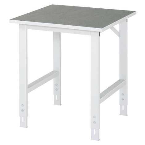 RAU Pracovní stůl, výškově přestavitelný, 760 - 1080 mm, deska z linolea, š x h 750 x 800 mm, sv
