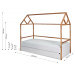 ArtBel Dětská postel s přistýlkou ​​LOTTA domeček | šedá 90 x 200 cm