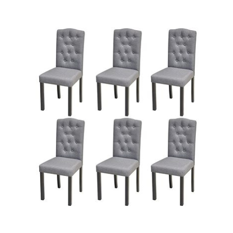 Jídelní židle 6 ks světle šedé textil SHUMEE
