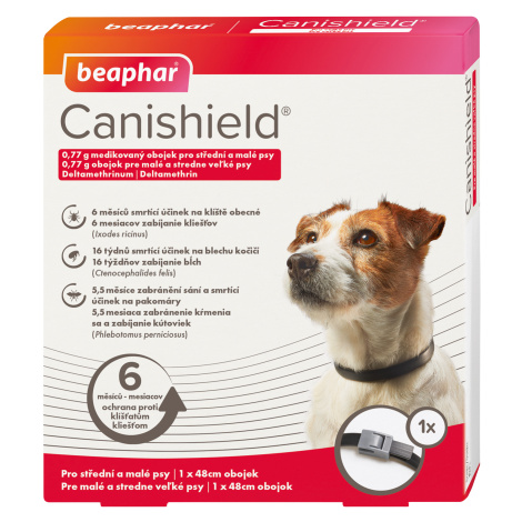 BEAPHAR Antiparazitní obojek Canishield pro malé a střední psy 48cm