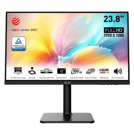 MSI Modern/MD2412P/23,8"/IPS/FHD/100Hz/1ms/Black/3R