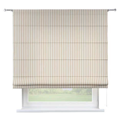 Dekoria Římská roleta Torino, béžová - bílá pruhy, Christmas, 136-07